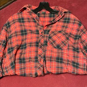 Wild Fable Red Plaid Button Down Shirt